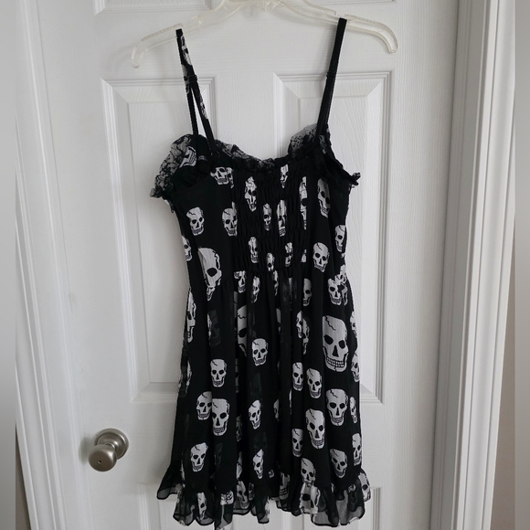 Royal Bones Black And White Skull Dress Size M - Picture 6 of 9